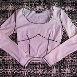 y2k inside out white long sleeve